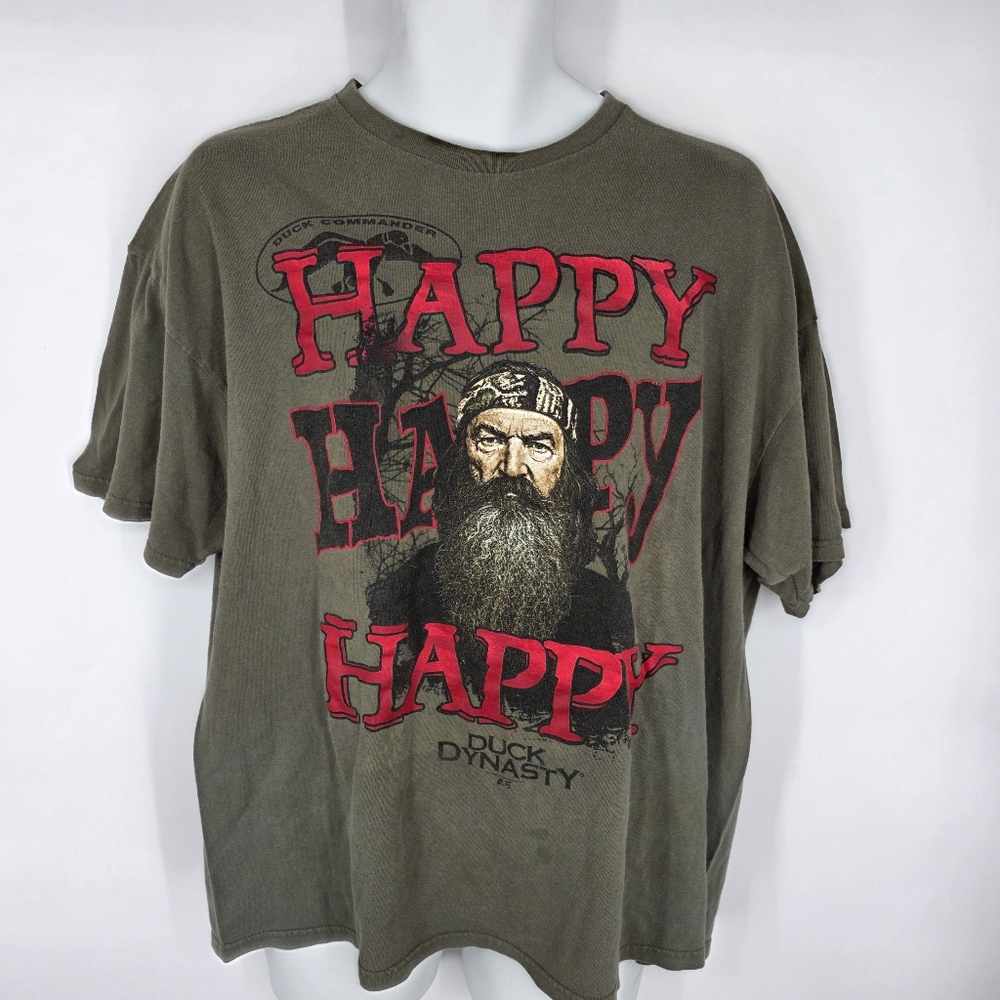 Duck Dynasty Duck Commander Adult 2XL Tee Shirt, Phil, Happy Happy Happy